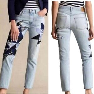 NWT POLO RALPH LAUREN LTD ED Avery Boho Patchwork Boyfriend Jeans 27 MSRP $298